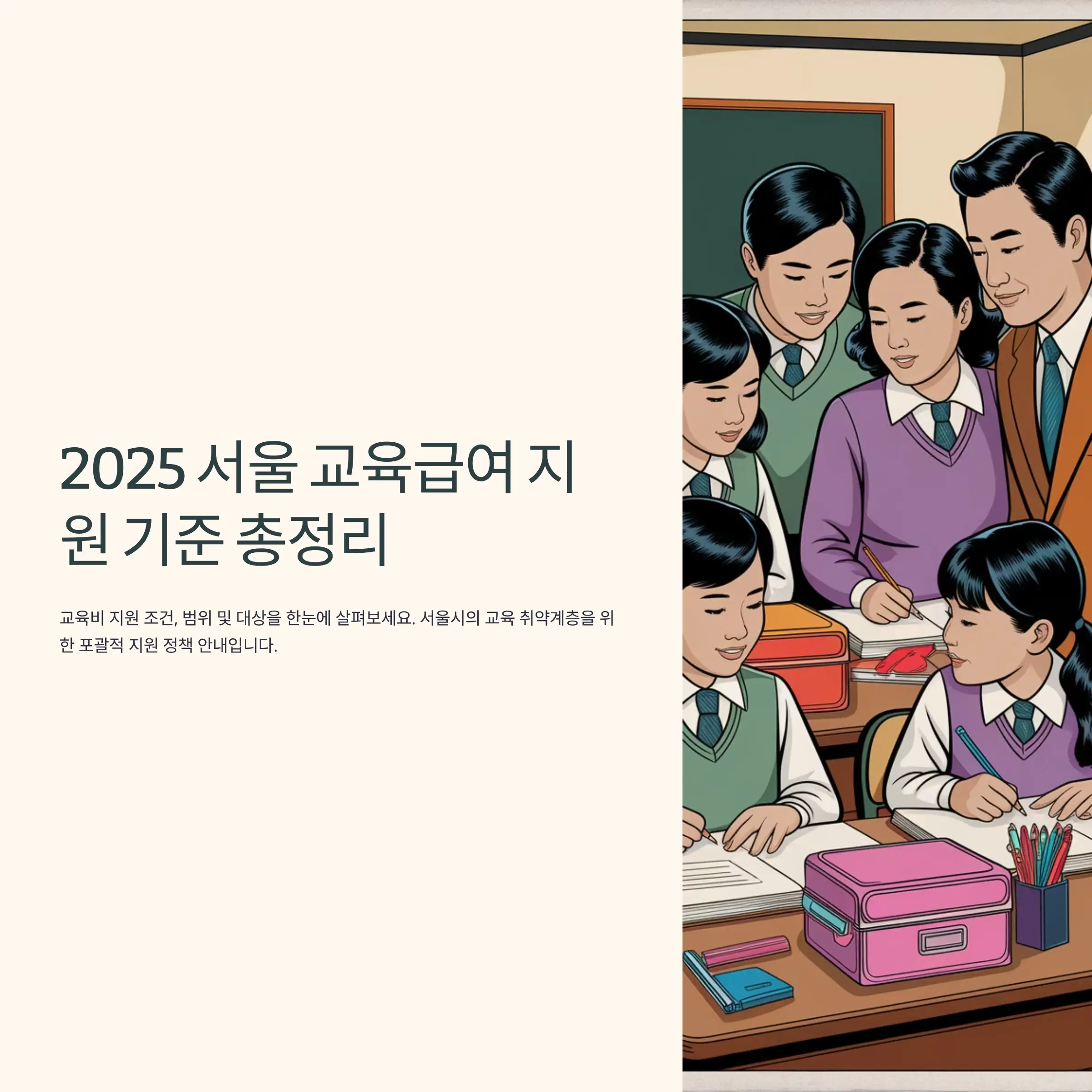 2025 서울 교육급여 지원 기준 재산 기준