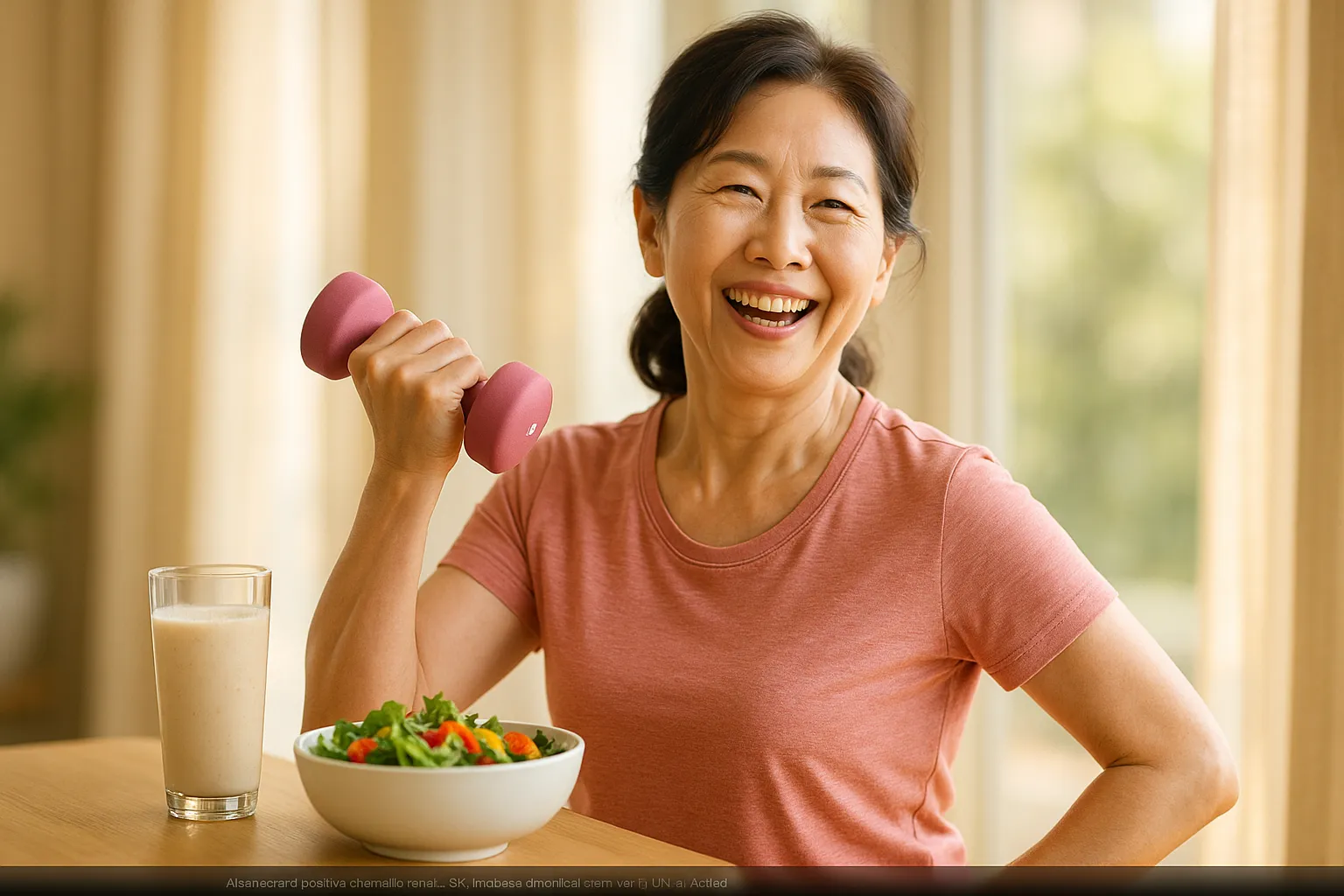 건강한 식단과 꾸준한 근력 운동으로 갱년기를 활기차게 보내는 50대 여성