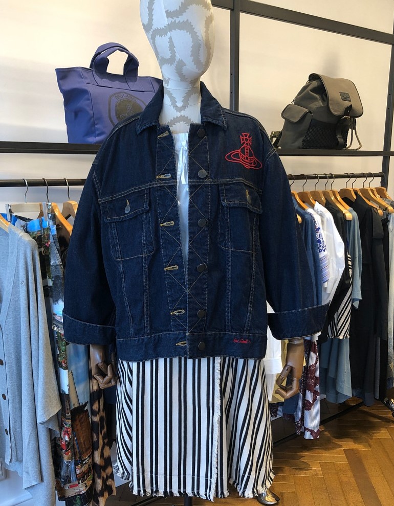 비비안웨스트우드 레드라벨 ORB자수 오버핏 데님 자켓