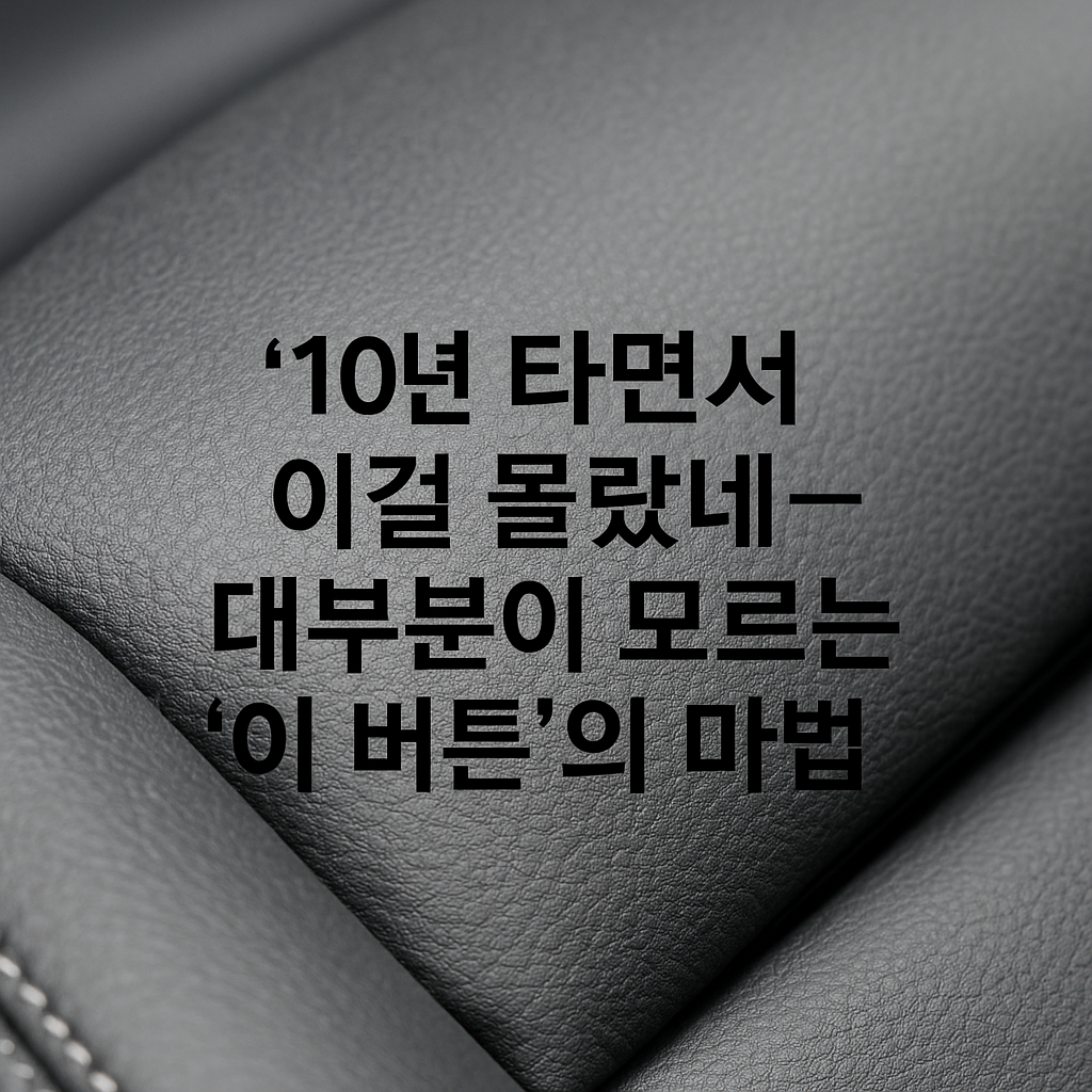 10년 타도 모르는 자동차 숨은 기능