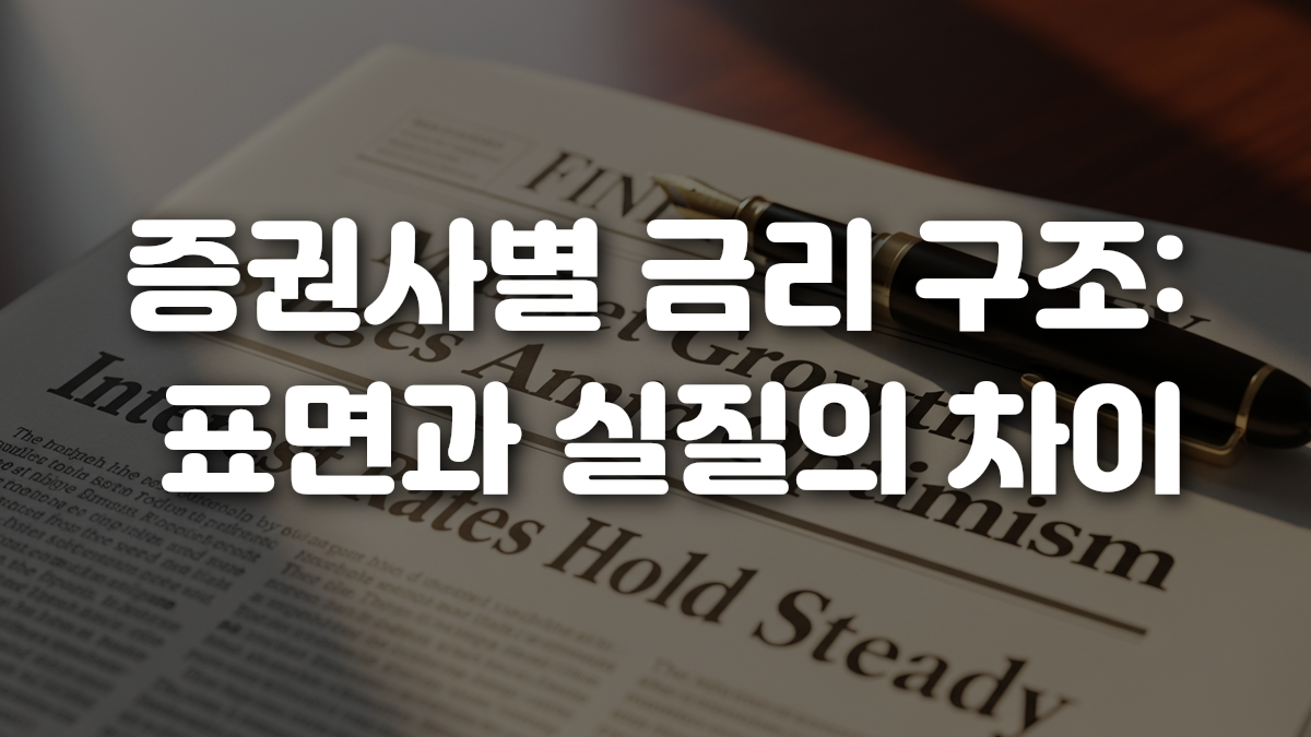 증권사별 금리 구조 표면과 실질의 차이