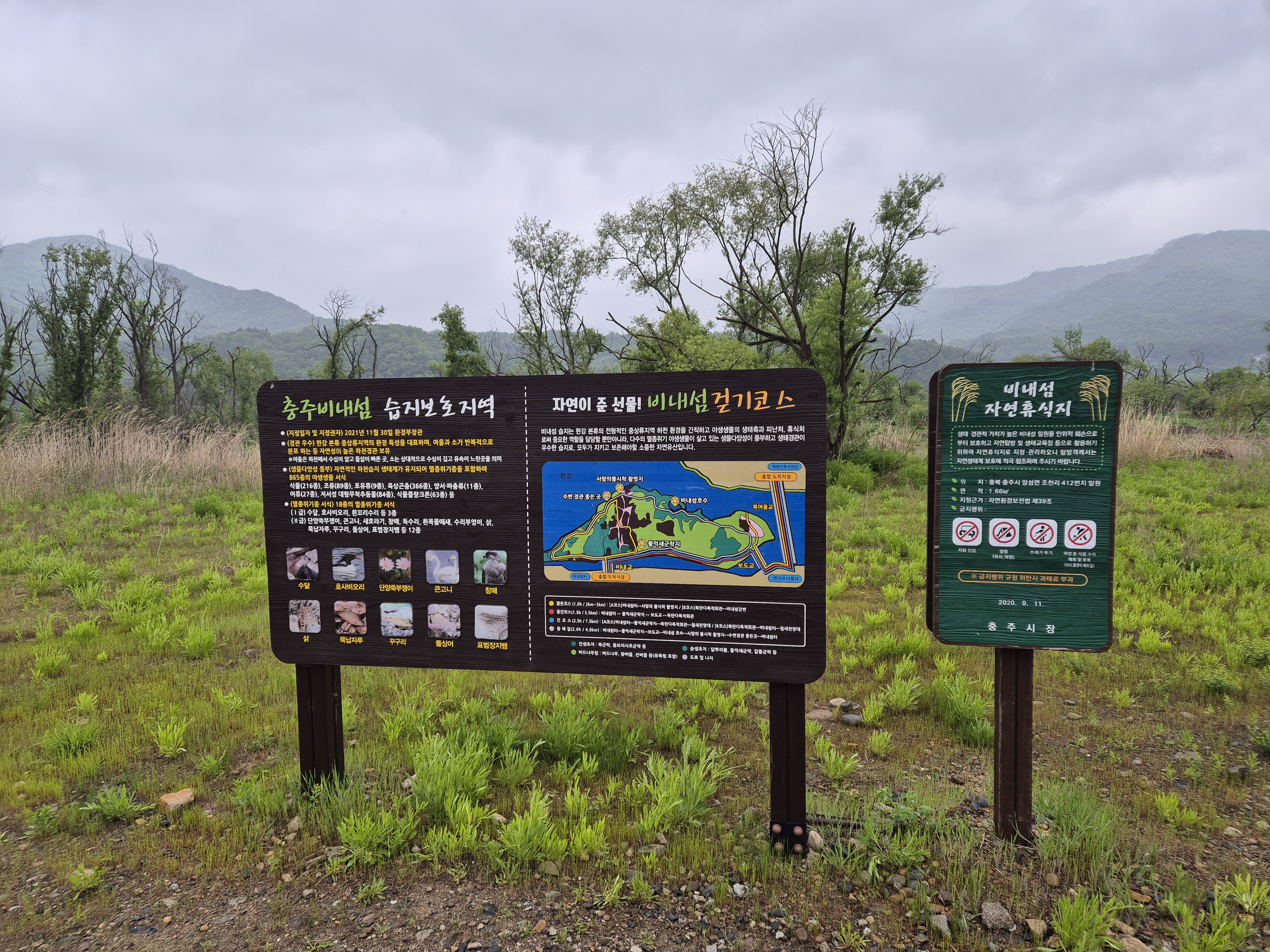 충주 비내섬 습지보호지역과 걷기코스