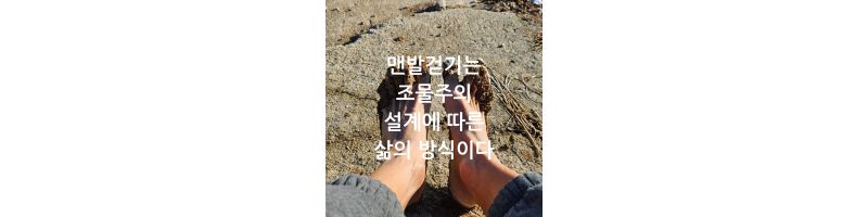 맨발걷기는 조물주의 설계에 따른 삶의 방식