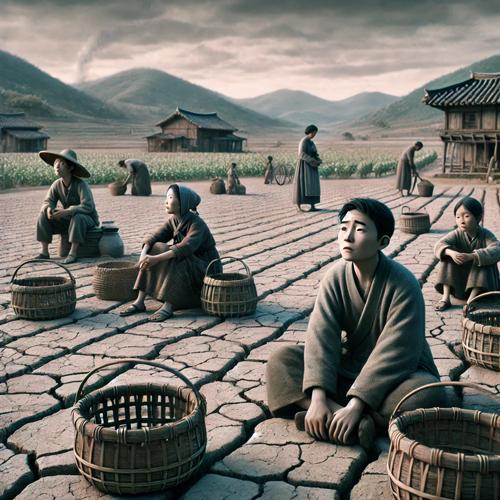 기근으로 황폐해진 강원도 마을