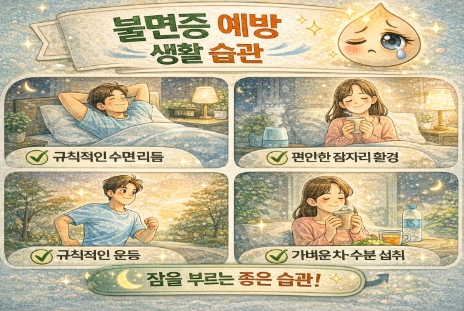 불면증 예방에 좋은 습관