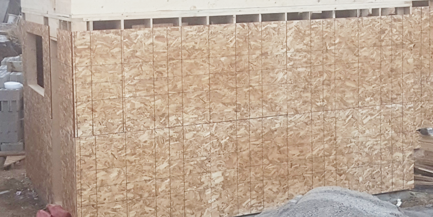 목조주택에 시공된 obs합판