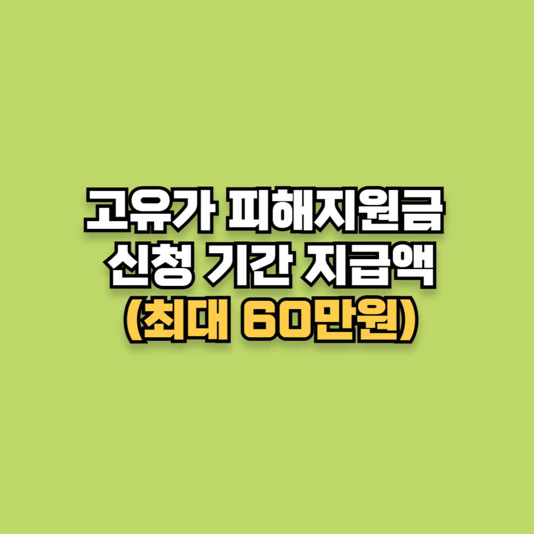 2026년 고유가 피해지원금 1차 2차 신청 기간 및 지급액 총정리 (최대 60만원)