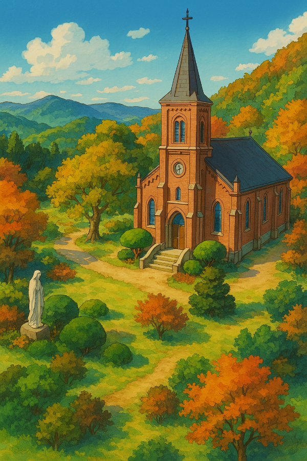 가실성당 만화풍 이미지