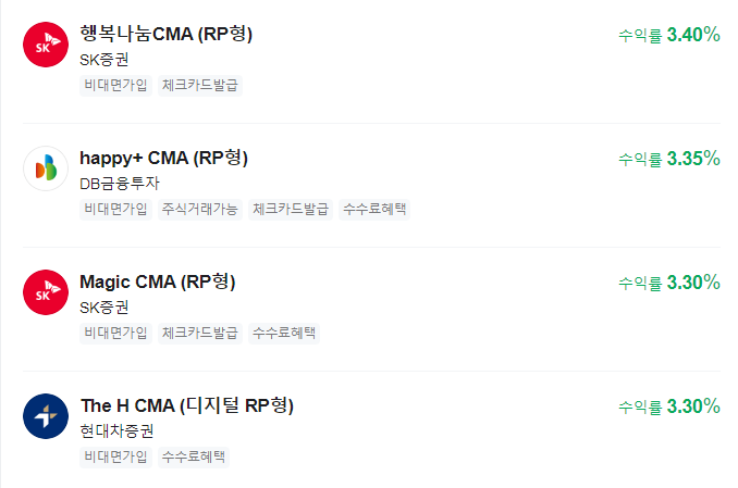 CMA계좌-장단점-파킹통장-차이점-확인-사이트