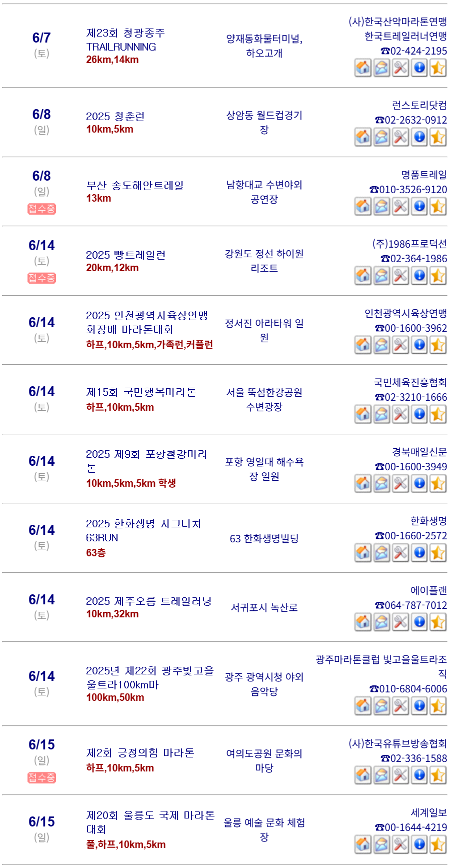 2025년 온라인 마라톤 대회일정 총정리 2