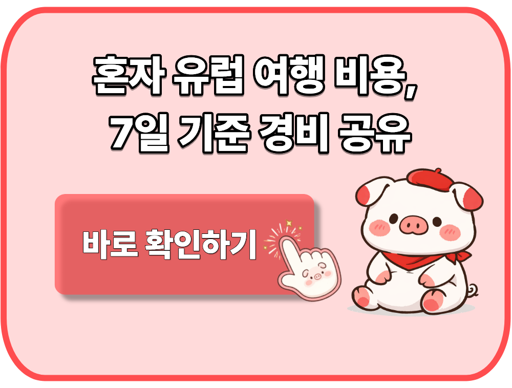 혼자 유럽 여행 비용, 7일 기준 경비 공유