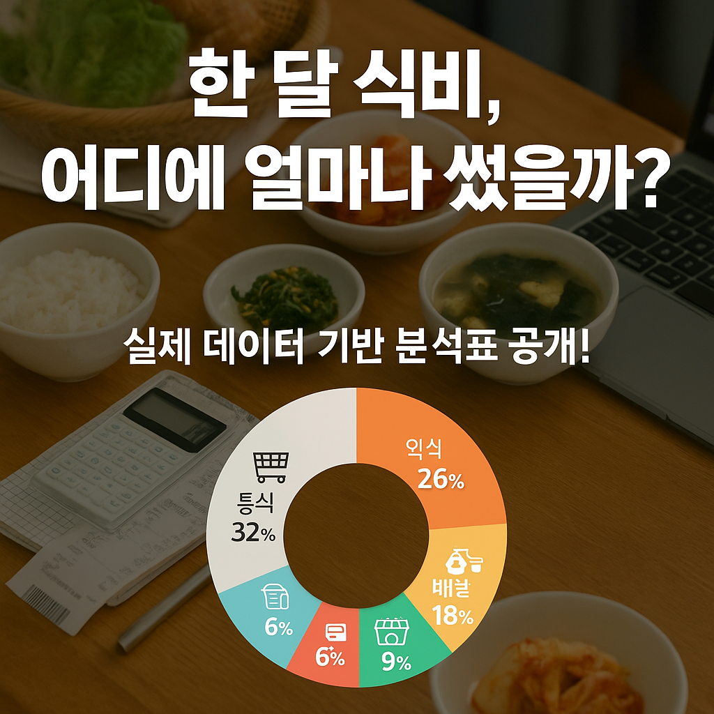 한 달 식비 리뷰 및 분석표 공유