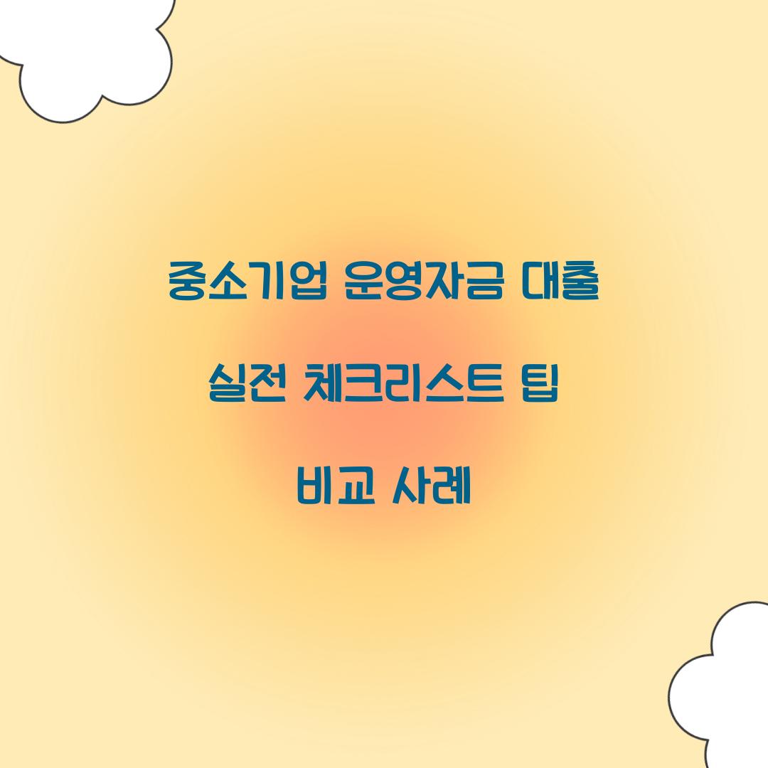 중소기업 운영자금 대출