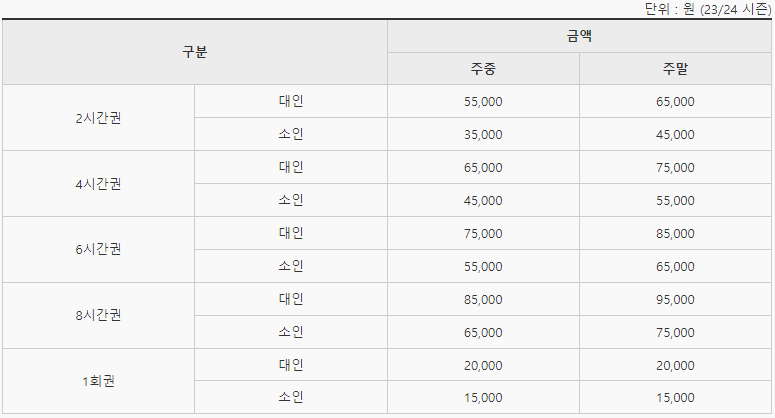 엘리시안-강촌-이용요금