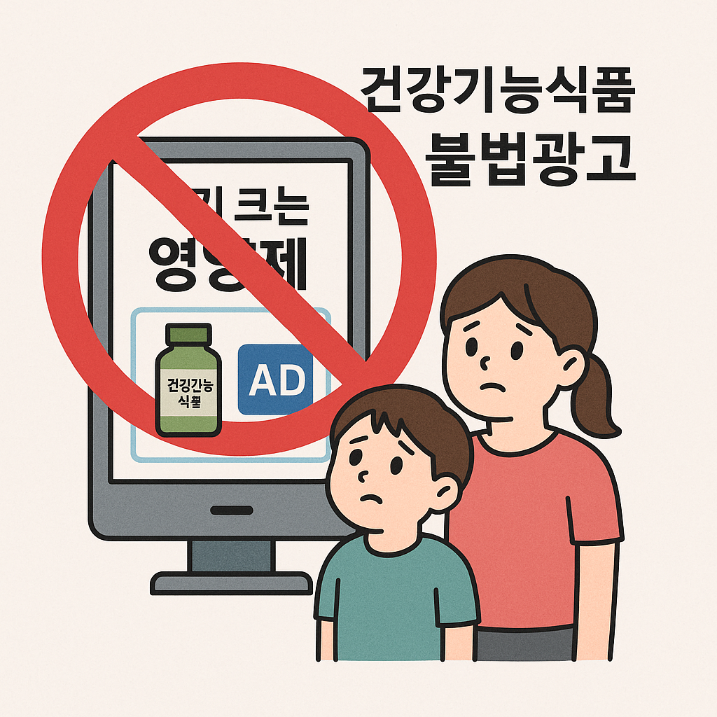 키크는 영양제 건강기능식품 불법광고 지양포스터