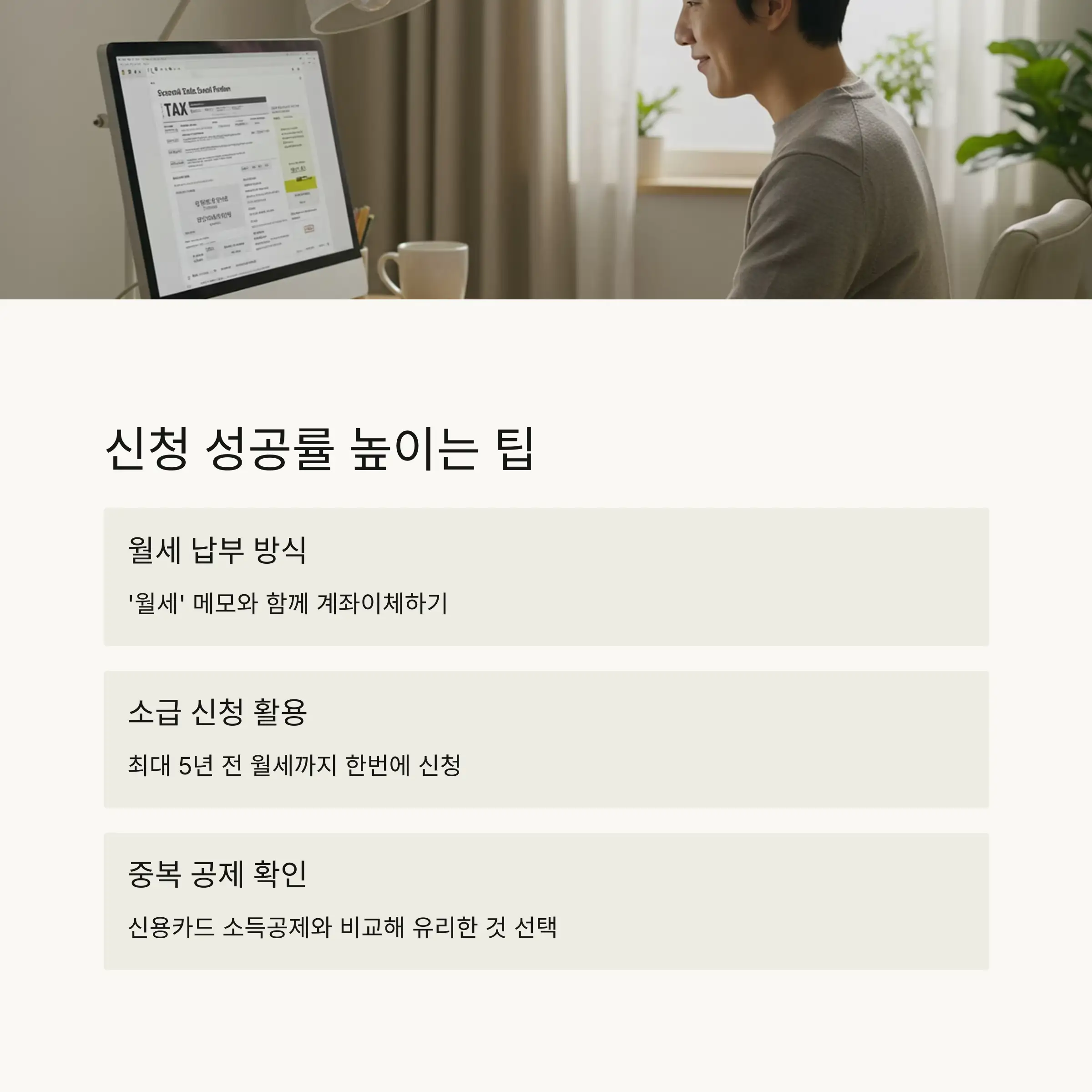 ✅ 월세환급 신청 시 알아두면 좋은 팁