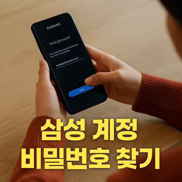 삼성 계정 비밀번호 찾기 스마트폰 화면
