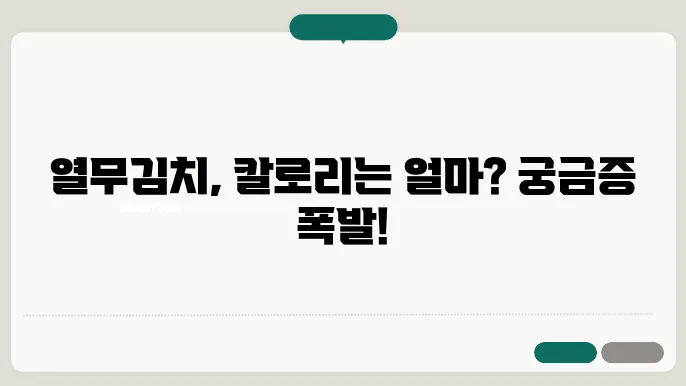 열무김치 칼로리