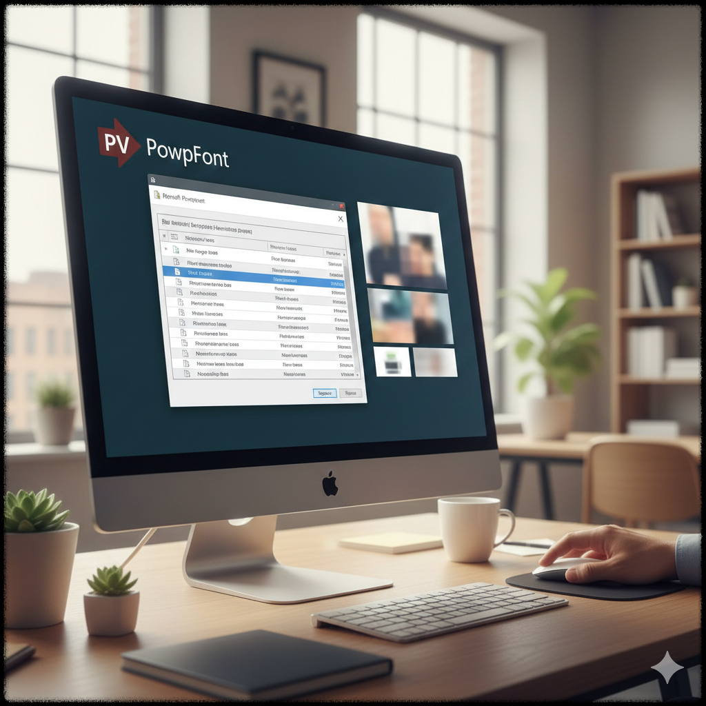 PowerPoint 파일이 손상되어 복구를 시도하는 모습