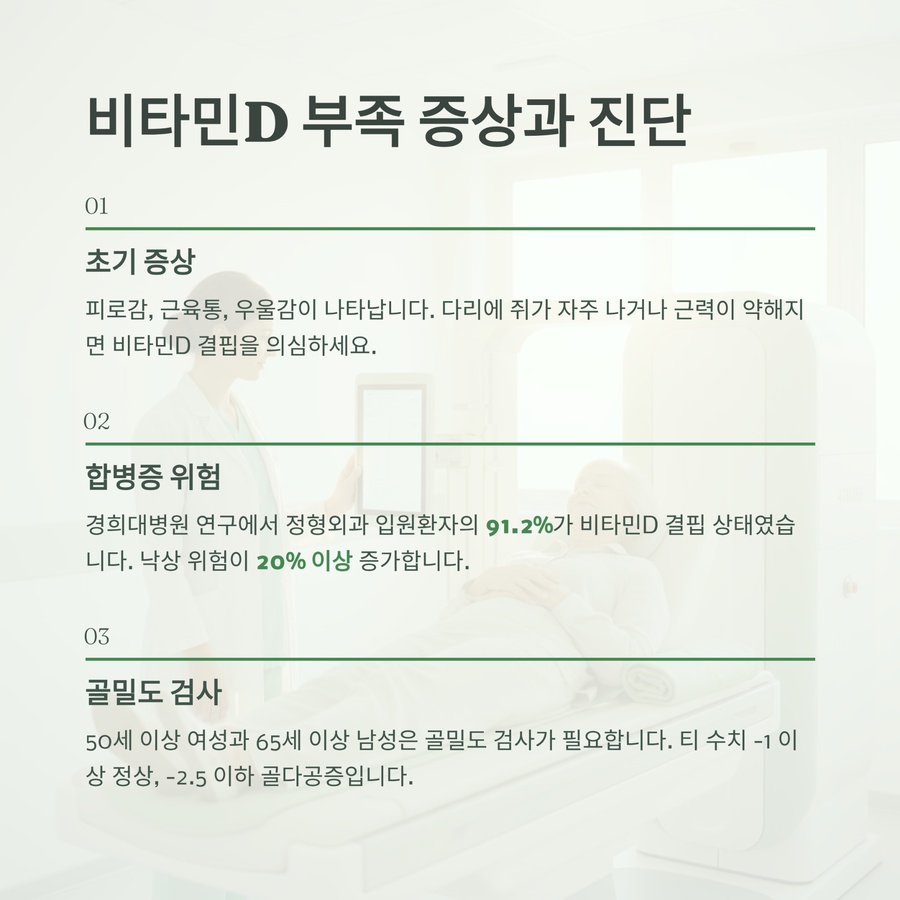 비타민D 부족 증상과 골밀도 검사 필요성 안내