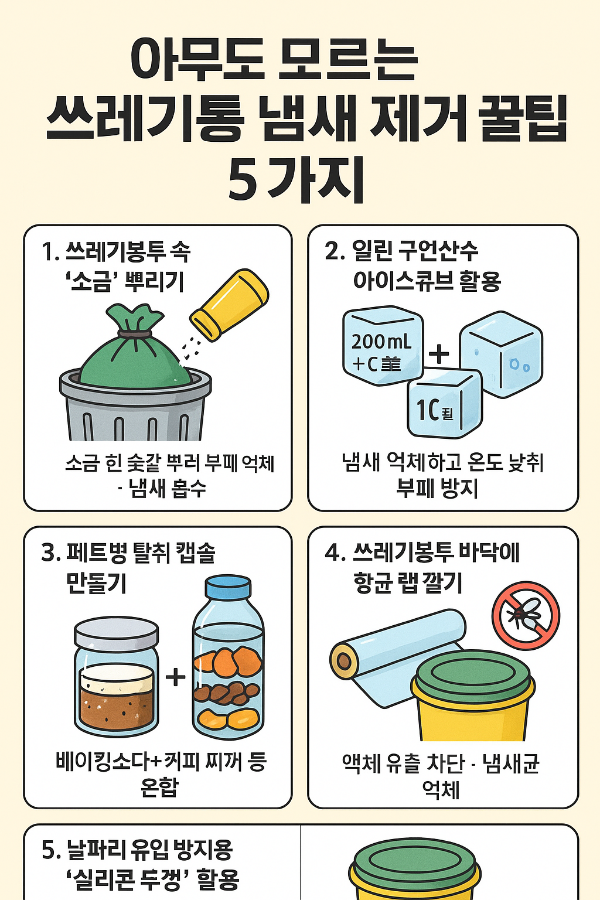 아무도 모르는 쓰레기통 냄새 제거 꿀팁 5가지