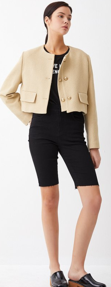 크롭트 자켓을 활용한 코디법