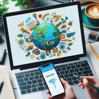 손에 든 스마트폰에서 다양한 번역 앱 기능을 탐색하는 모습