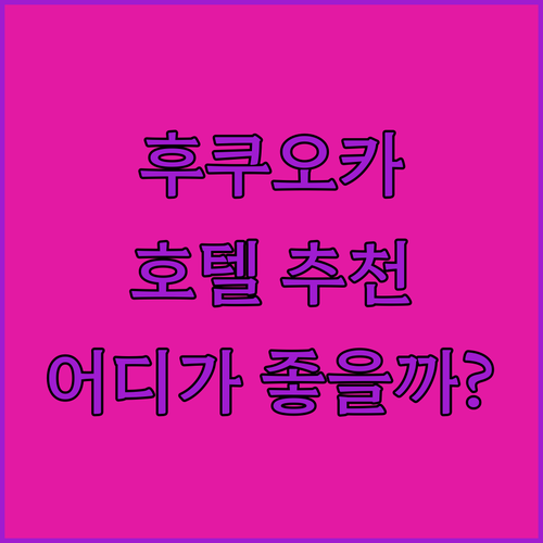 후쿠오카 호텔 고민 끝! WBF 그란