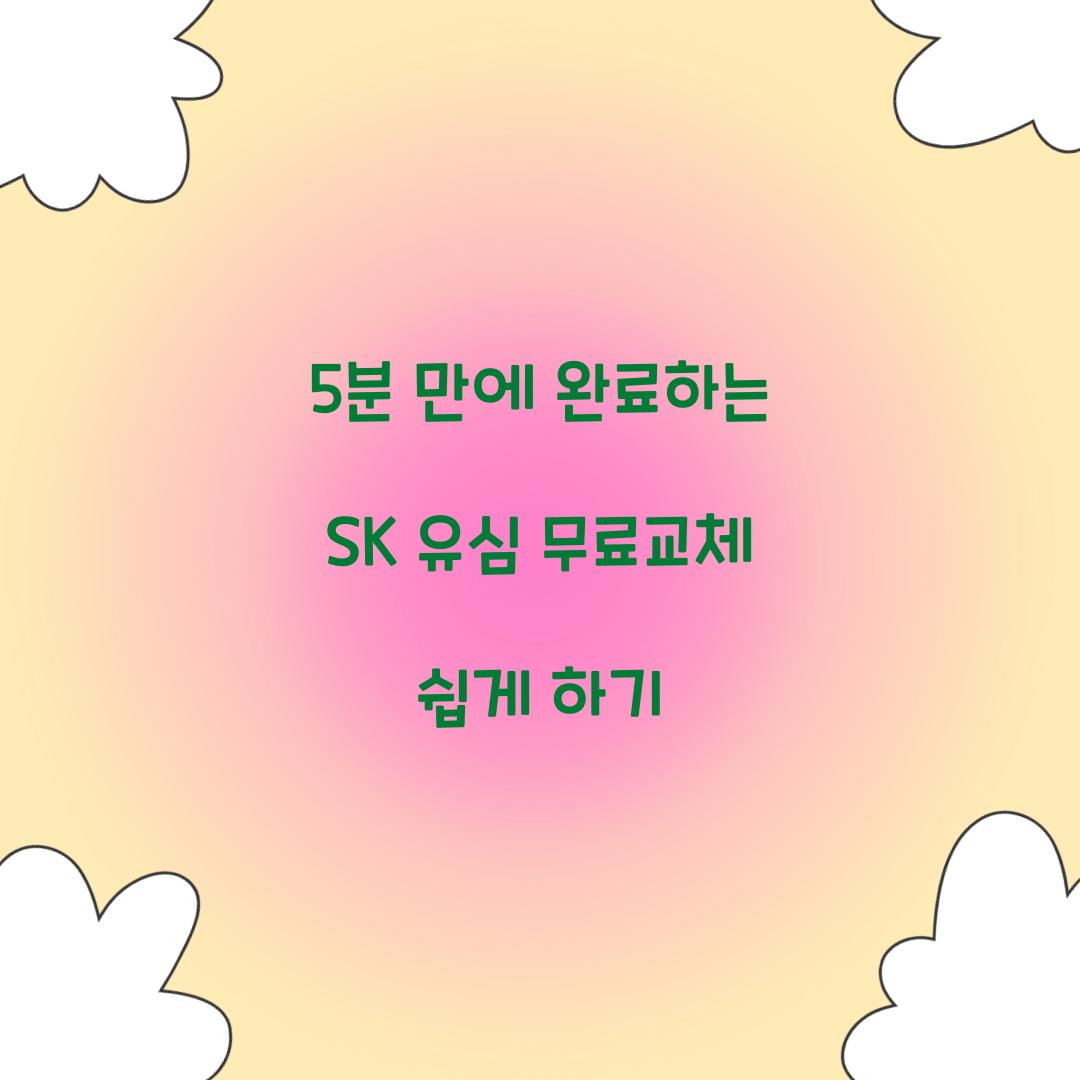 5분 만에 완료하는 SK 유심 무료교체