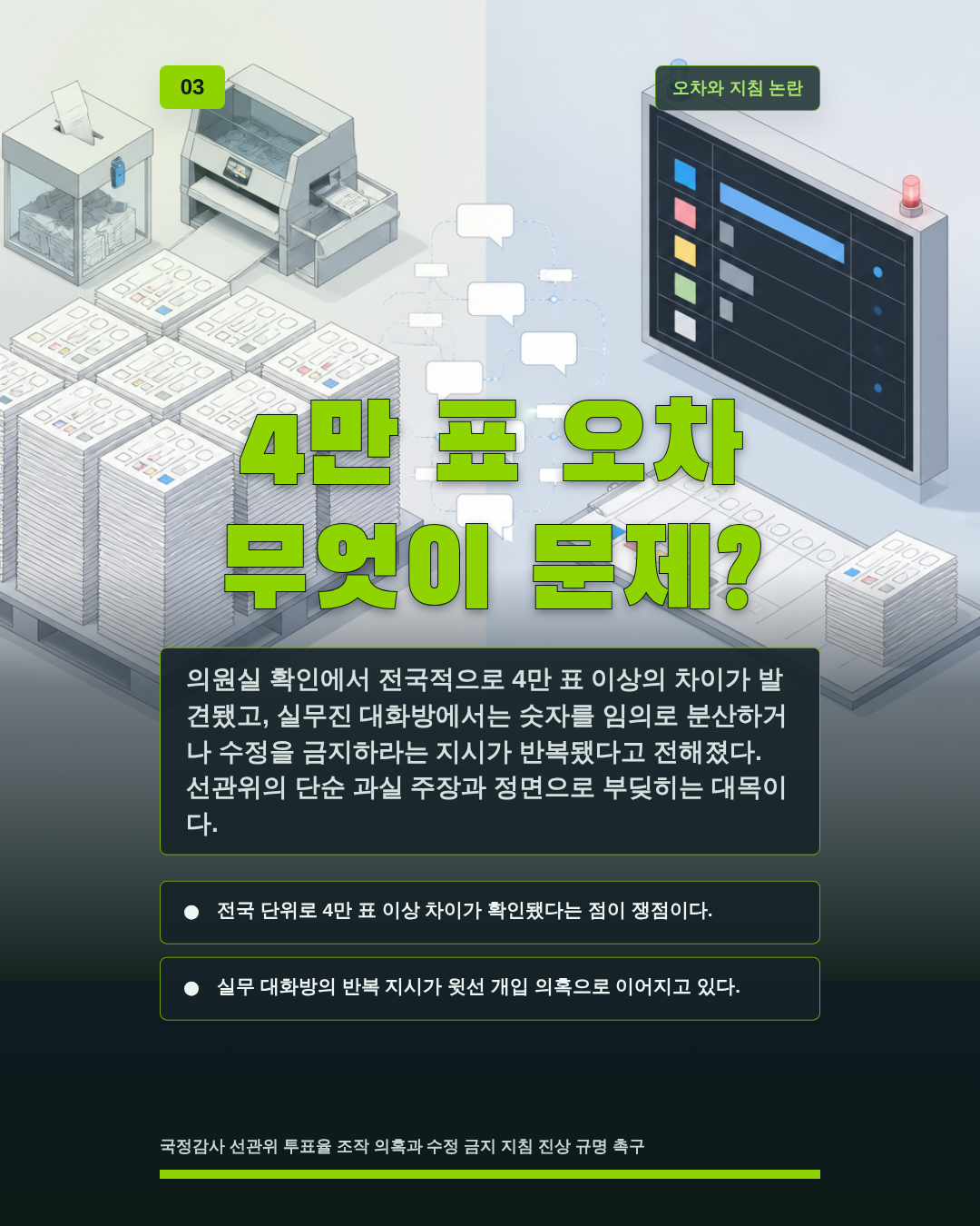 4만 표 오차 무엇이 문제?
