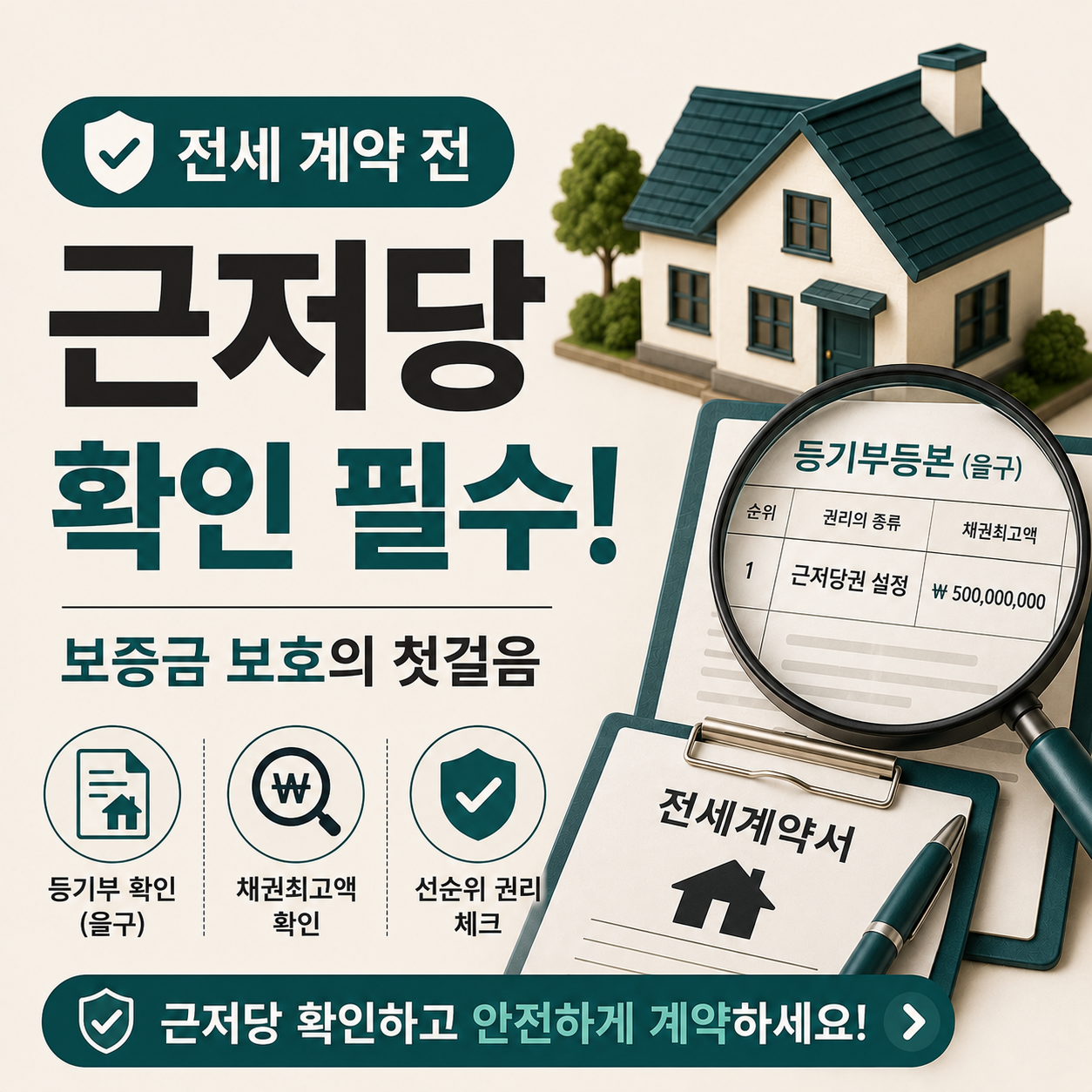 전세 계약 전 근저당 설정 확인 기준 안내