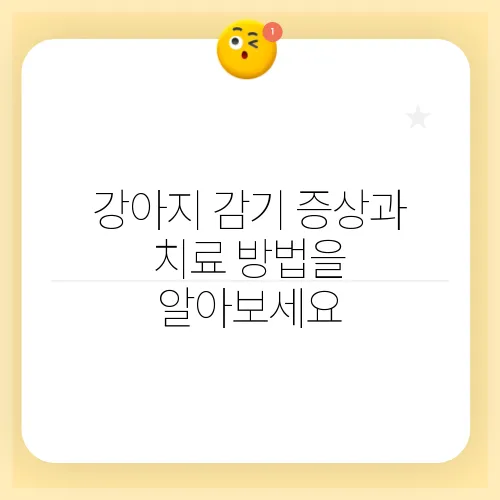 강아지 감기 증상과 치료 방법을 알아보세요