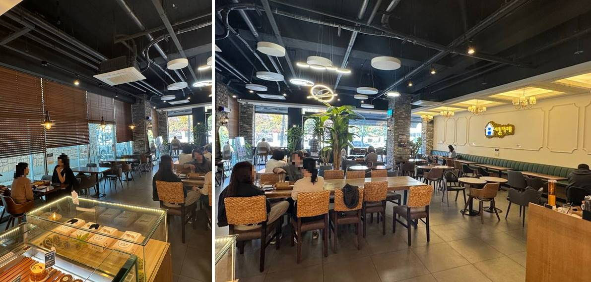 목동카페, 빵카페 내부 자리 모습