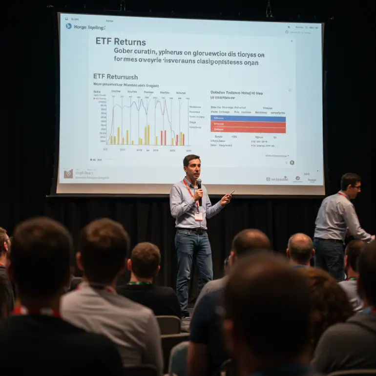 ETF에 대해 발표하는 사람.