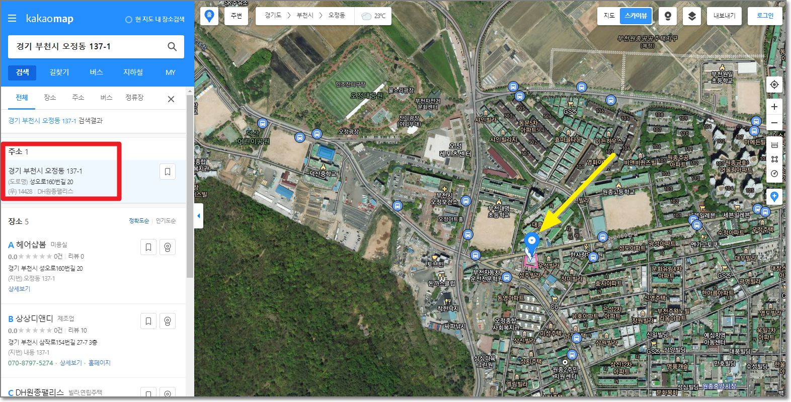 카카오지도-다음지도-화면