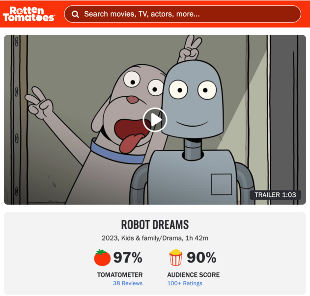 로봇드림 영화 리뷰 및 정보 관람 후기 관람평