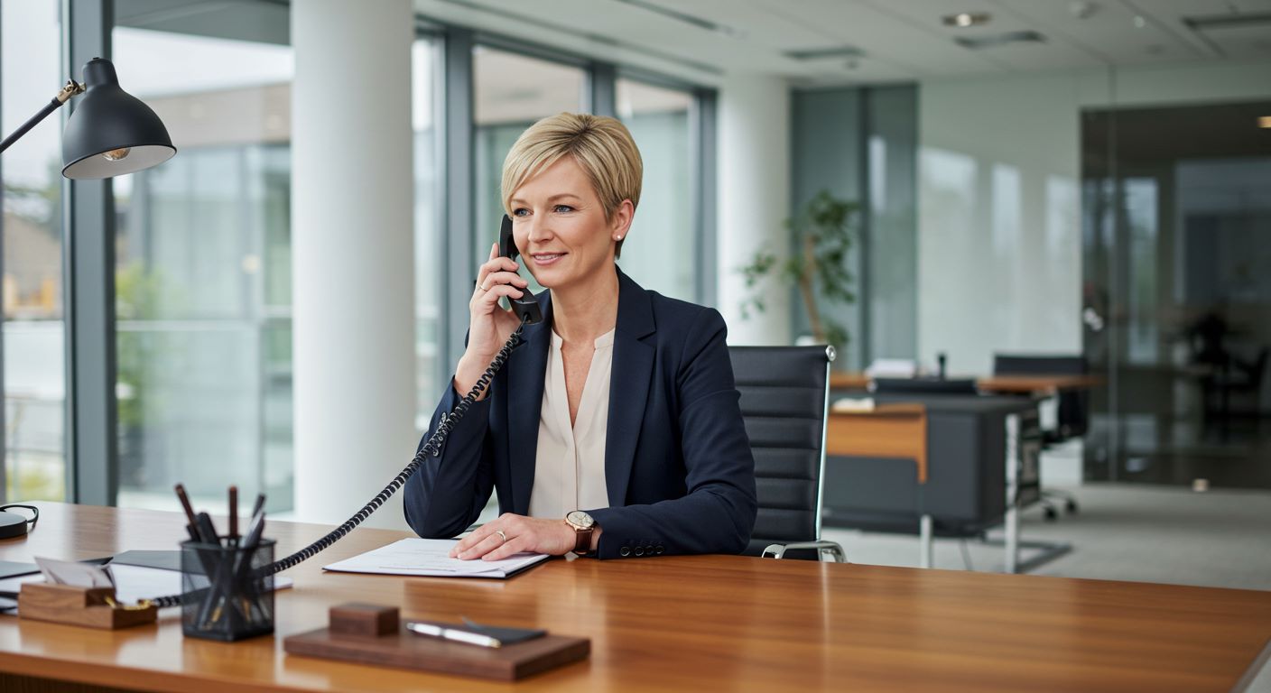고객과 통화하는 사진