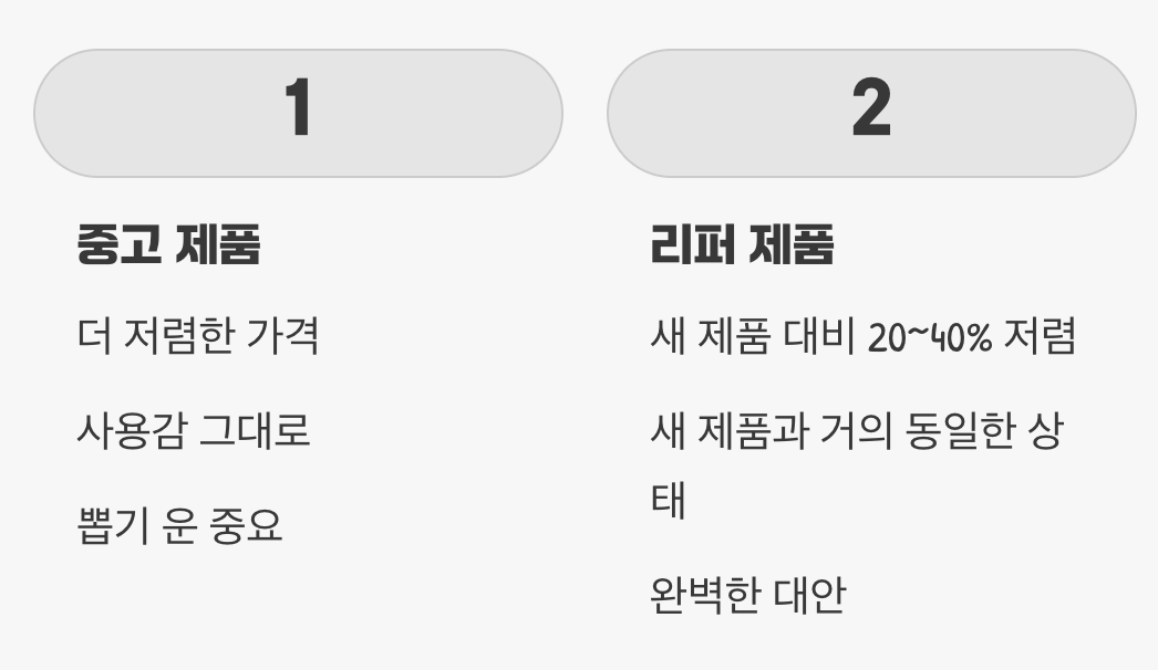 가격과 상태, 장단점 비교