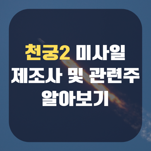 천궁2 관련주 제조사 알아보기(+LIG 넥스원)