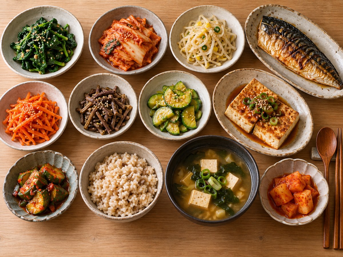 채소 반찬부터 먹는 여성