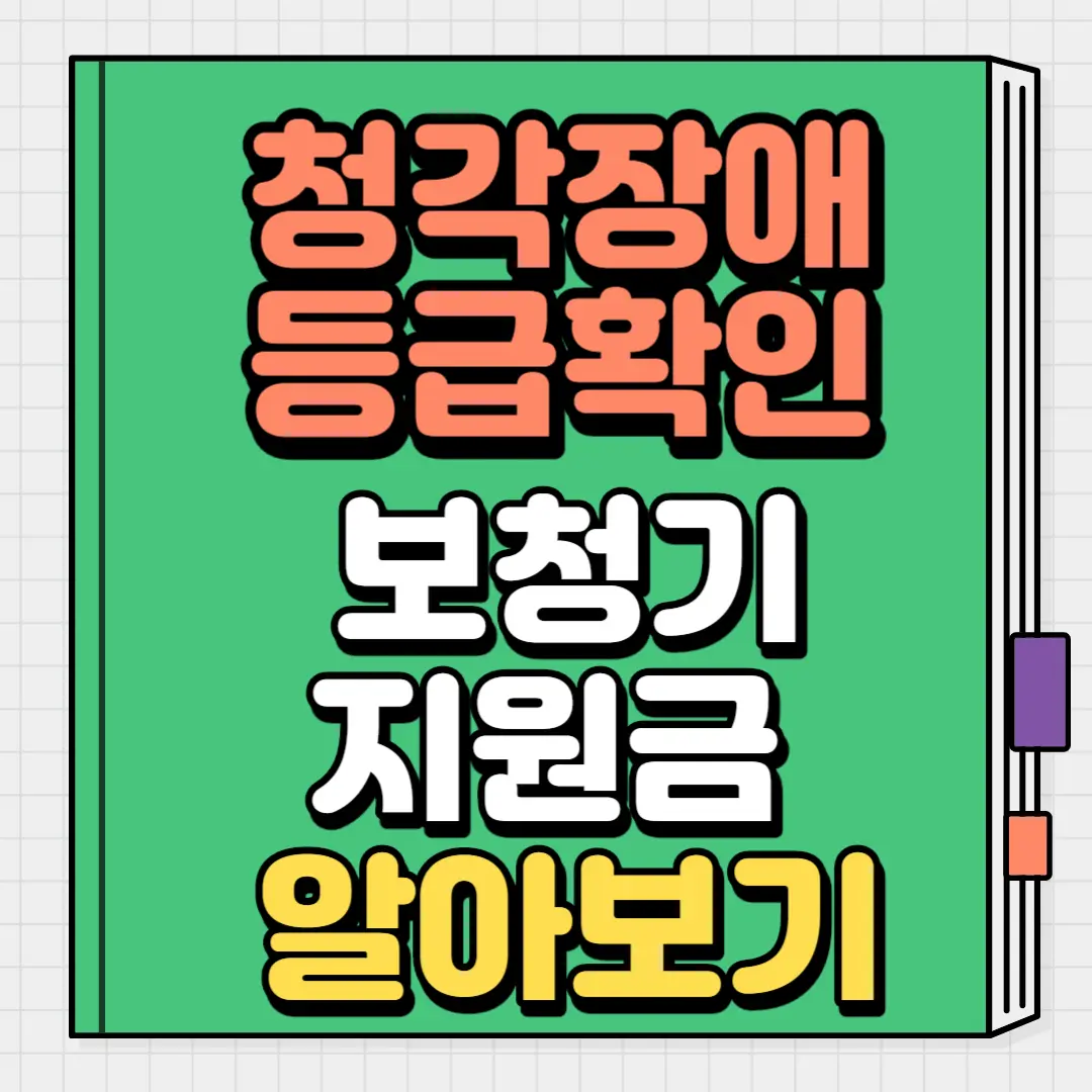 청각장애등급확인 보청기 지원금