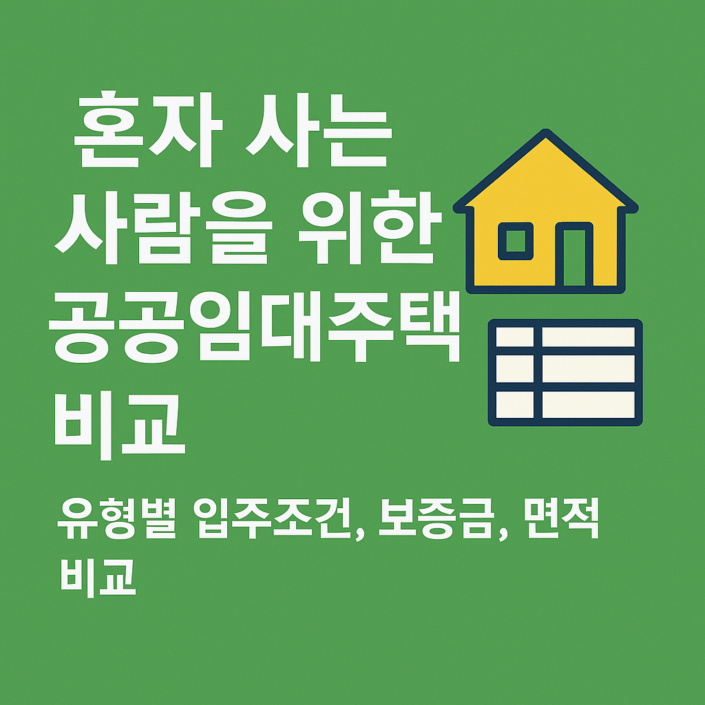 혼자 사는 사람을 위한 공공임대주택 비교 🏡