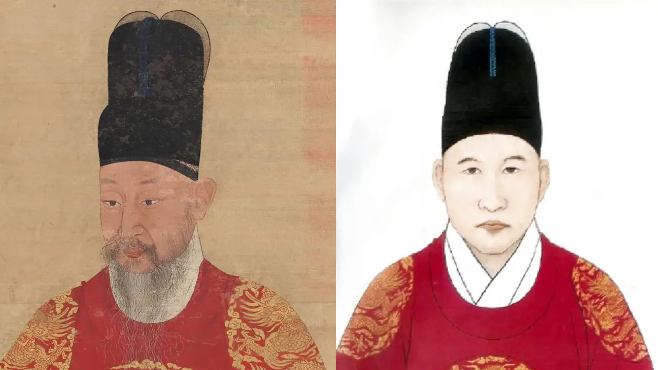 왼쪽 정조 어진, 오른쪽 사도세자 얼굴 상상도 - 사도세자 뒤주 사건 개요