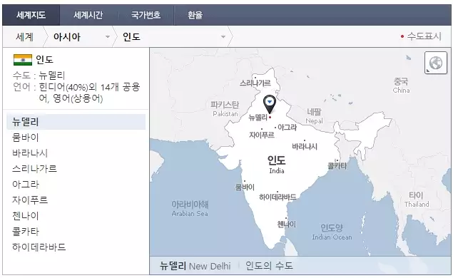 인도 지도 사진