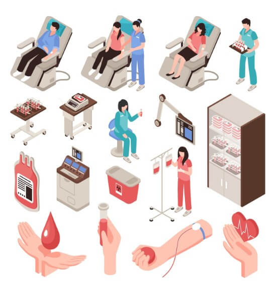 병원에서 검사를 받는 사람