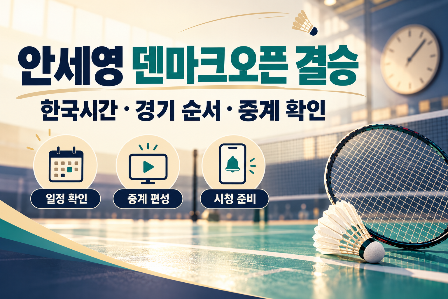 안세영 덴마크오픈 결승 확인 가이드 - 한국시간&middot;경기 순서&middot;중계 편성