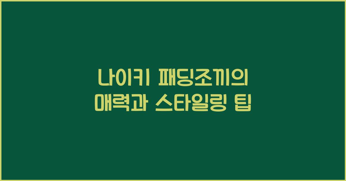 나이키 패딩조끼