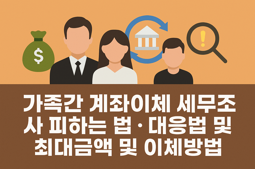 가족간 계좌이체 세무조사 피하는 법, 대응법, 최대금액 및 이체방법