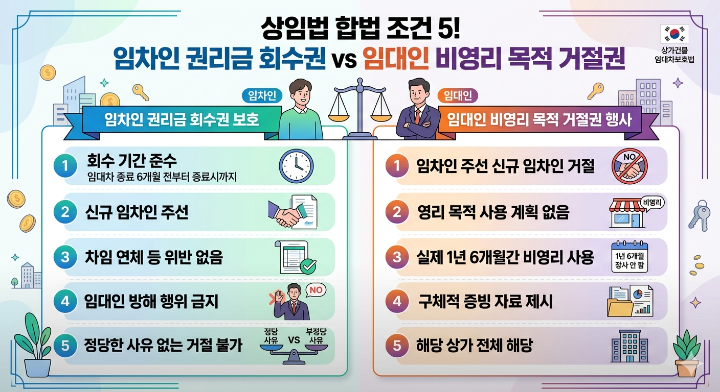 임차인 권리금 회수권 vs 임대인 거절권, 상임법 합법이 되는 조건 5!