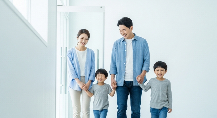 상담 후 나오는 가족